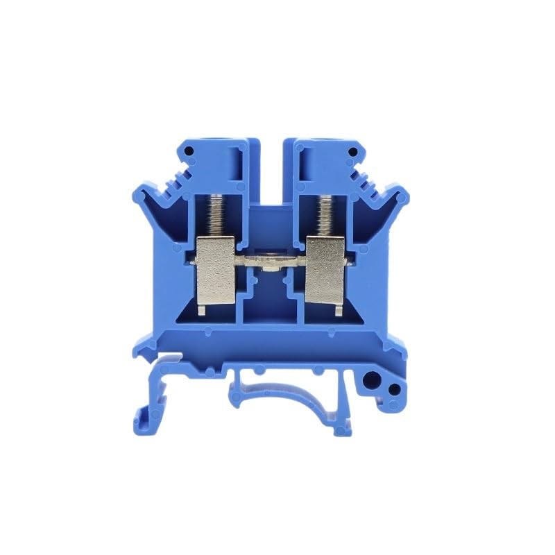 10Pcs UK-6N Din Rail Terminal Block Universal Class Connector Screw Connection Terminal Strip Block UK6N Wire Conductor(10Pcs Blue)