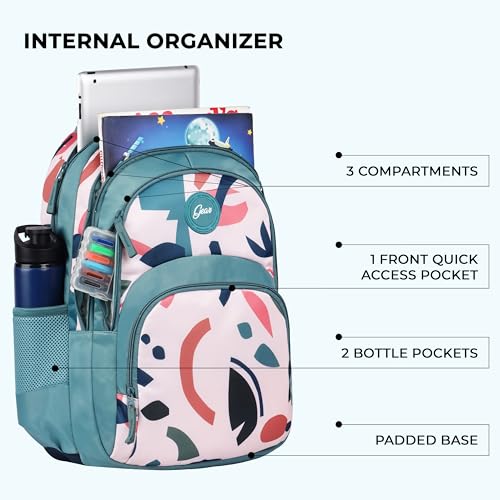 Image of Gear Diva 17 inch /33L Large Water Resistant School Bag /Casual 4 Compartment Backpack /Daypack /Travel 4 Compartment Backpack /Kids Bag for Girls - Green
