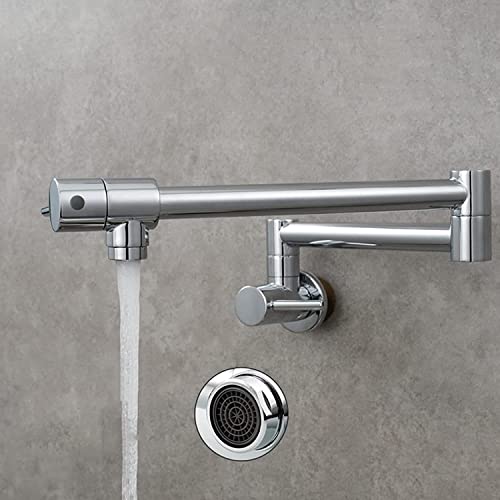 Robinet de cuisine mural pliable de style rétro en bronze véritable