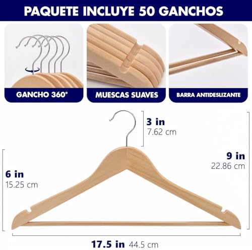 Opiniones y reviews de Ganchos de Madera para Ropa los 10 mejores. 5 Imagen adicional