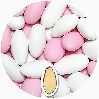 EinsSein® 1 kg migdały weselne Gracile Mix białe i różowe matowe migdały weselne migdały do chrztu migdały cukrowe cukierki cukierki koufeta konfetti chrzest bierzmowanie