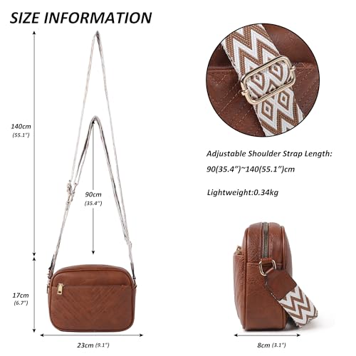 Image of TANTOMI Crossbody Purses for Women Leather Purse Shoulder Handbags with Wide Strap, Small Crossbody Bags for Women Travel