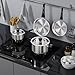 6-Piece Stainless Steel Pots and Pans Set, Kitchen Cookware Set with Stay-Cool Handles Compatible with Gas, Electric & Induction, Dishwasher Safe, Non-Toxic & Durable for Everyday Cooking