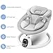 T TICCI Baby Swings for Infants, 5 Speed Bluetooth Baby Bouncer, Motorized Bluetooth Swing, Built-in 3 Timer Settings, Music Speaker, Remote Control, 0-6 Months, Grey