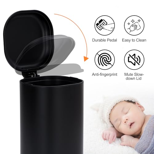 Caneca de basura de acero inoxidable 30L con pedal y tapa suave miniatura 3