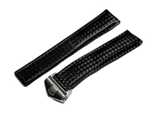 TAG Heuer レザー 時計ベルト 黒 TAG Heuer Carrera 39MM Black Perforated Leather Strap - BC6649