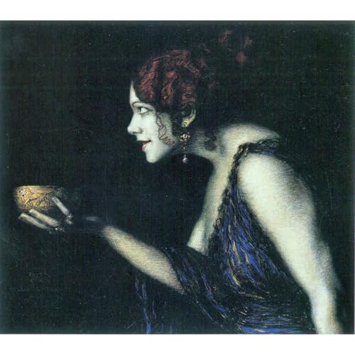 Toile Tilla Durieux as Circe Franz von Stuck impression tableau déco murale 61x45.7cm