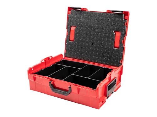 TEKTON Stacking Tool Box (L-BOXX 2) with 6-Cavity Parts Tray and Lid Insert | OLB91001