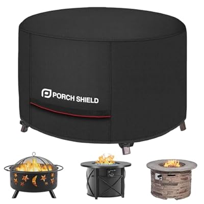 Porch Shield Round Patio Fire Pit Cover Fade Resistant Waterproof Outdoor Firepit Cover 32 inch for Fire Bowl