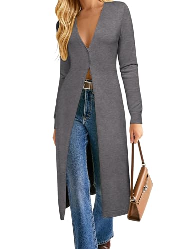 GRACE KARIN Womens Long Cardigan Trendy, Lightweight Knit Dusters Coat,