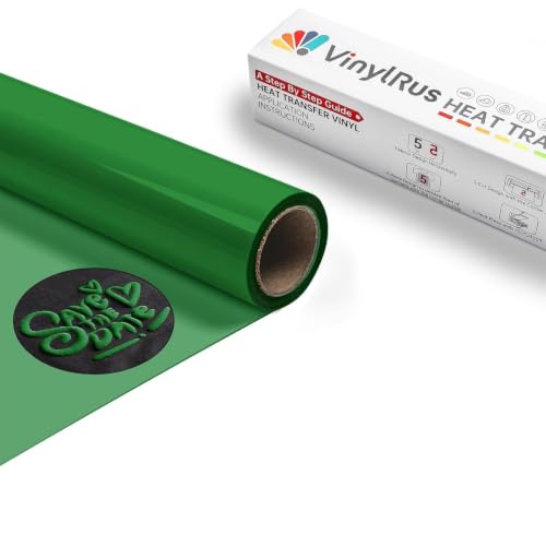 Image of VinylRus Puff HTV Heat Transfer Vinyl Roll, Green, 12 inch x 6FT