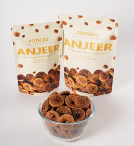 Image of Raneja 100% Natural Pre-mium Quality Dried Figs | 400 g | Anjeer | Rich Source of Calcium & Fibre | Source of Iron, Naturally | Low in Fat | Healthy Snack | Good For Weight Loss | Festive Gifting