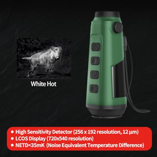 Image of C2 Thermal Imaging Monocular, 256x192 HD (12μm) Handheld Thermal Scope with 8X Zoom, Hot Spot Tracking, Video Recording, Portable Thermal Monocular for Hunting, Wildlife Observation, Outdoor