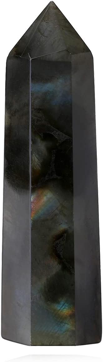 XIANNVXI 2" Labradorite Crystal Wand Healing Crystals Wand Tower Natural Gemstone Stone Hexagonal Point Wand for Reiki Meditation Therapy Energy Direction