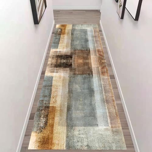 廊下敷き カーペットラグ 90 x 180 cm ズレない 騒音対策 寒さ対策に 転倒防止 床暖房対応 踏み心地いい カーペット ロングマット お手入れカンタン 廊下マット キッチンマット 玄関マット 階段マット, C [2]