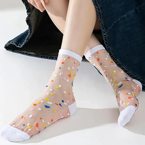Lace Sheer Socks Women, Transparent Mesh Ankle For Womens, Transparent Design, Refreshing And Breathable, Comfortable Fit, Can Be Easily Matched With Sneakers, High Heels, Sandals（8 Pairs）3