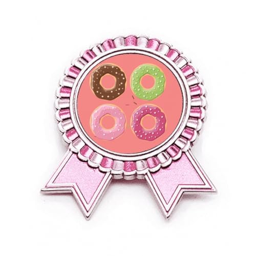 Broche rose motif dessert idée cadeau original en métal taille M