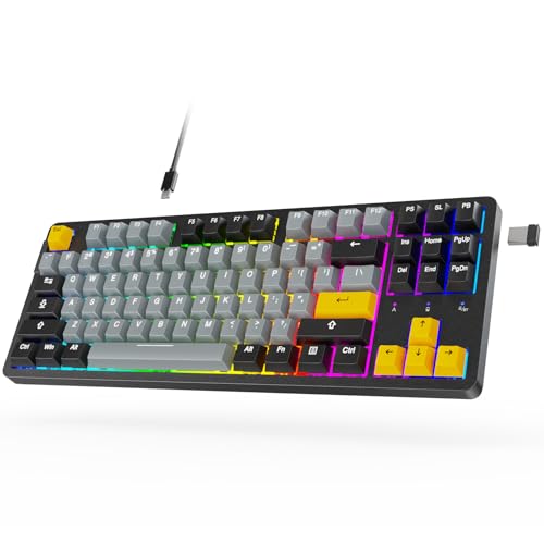 ARZOPA Wireless Mechanical Gaming Keyboard, 87 Keys RGB Backlit Gasket