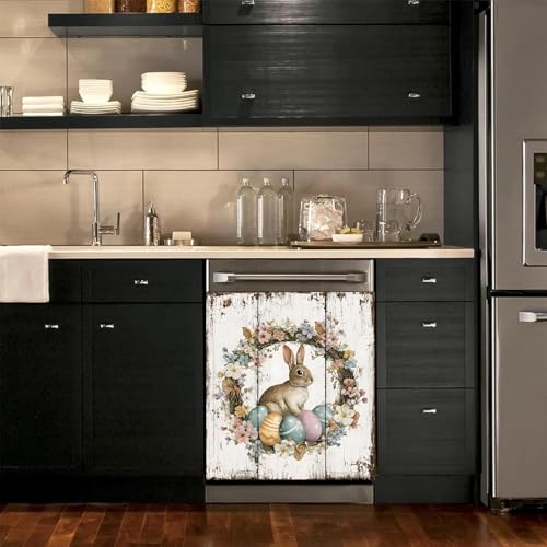 Image of BVBOX Dishwasher Magnet Cover 23 inchx26 inch, Reusable Magnetic Refrigerator Covers, Decorative Magnets Cover Fridge Door Skin Panel Stickers for Home Kitchen Appliance