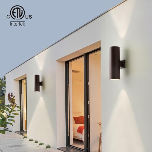 Image of mirrea 18 inch Modern Outdoor Porch Light 2 Lights, Oil Rubbed Bronze, 2 Pack