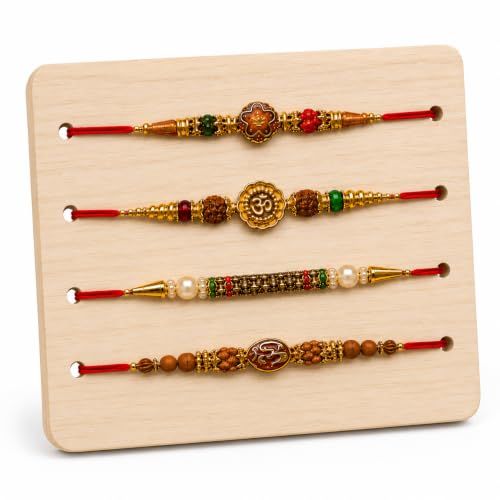 Image of Oblivion Rakhi for Brother - Multicolour Elegant Designer Dora Rakhi for Bhai with Silver Colour Coin, Tilak Set and Greeting Card - Traditional Raksha Bandhan Combo for Bhai
