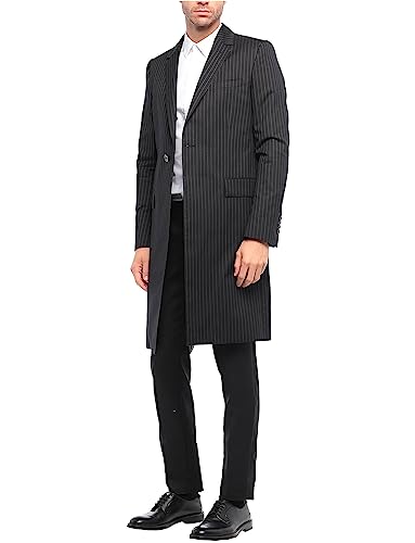 Costume 2 pièces pour homme avec veste longue à rayures élégante et moderne