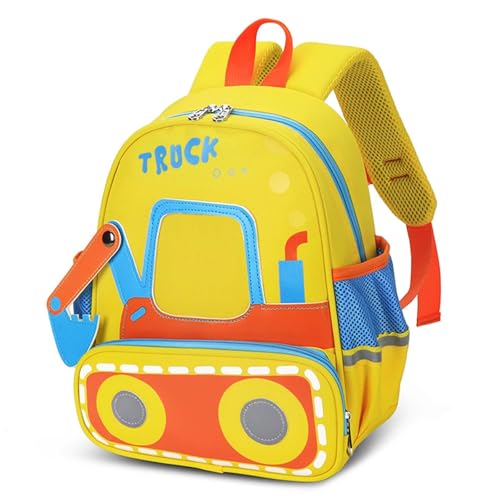 Cartable maternelle léger jaune PROTAURI pour les sorties scolaires des garçons 2-6 ans