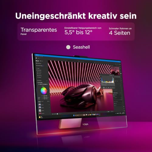 Lenovo Yoga AIOi PC | 31.5" 4K UHD OLED Display | Intel Core Ultra X7 358H | 32GB RAM | 2TB SSD | Intel Arc Grafik | Windows 11 Pro | Inkl. Maus und Tastatur | Seashell | 3 Monate Premium Care