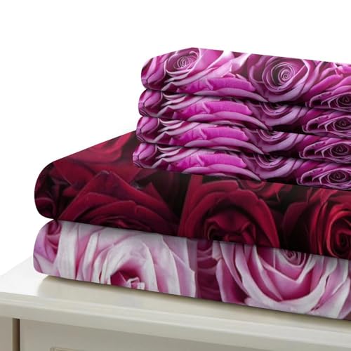 Parure de lit rose 3D pour une chambre d'ado douce et moderne avec housse King