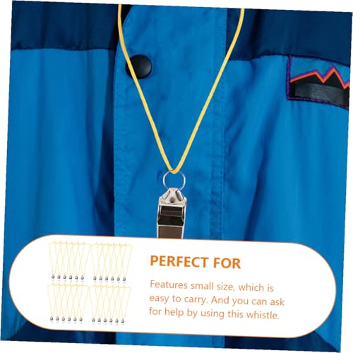 Pitos deportivos de acero inoxidable con cordón, 24 pcs miniatura 4
