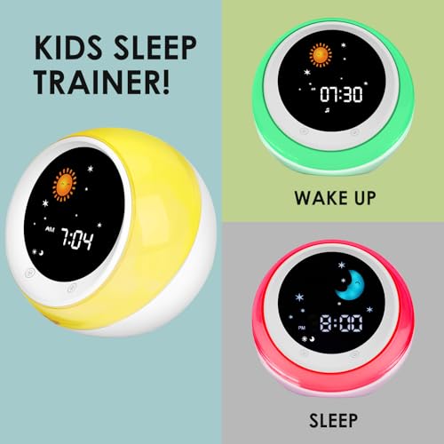 image for I·CODE Time to Wake Alarm Clock for Kids, Children's Sleep Trainer, K