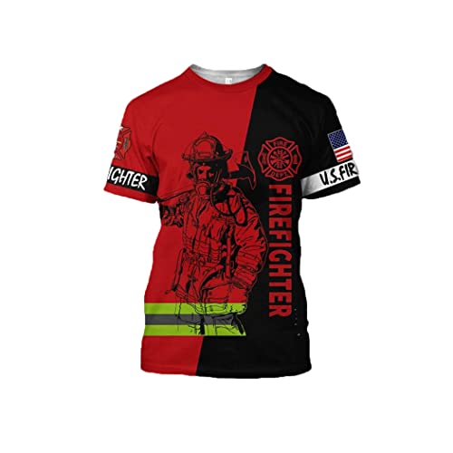 T-shirt pompier homme 3D M T-38 haut d'été respirant à manches courtes
