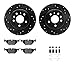 Dynamic Friction Company Rear Brake Rotors-Drilled and Slotted-Black with 5000 Advanced Brake Pads includes Hardware 8512-65008