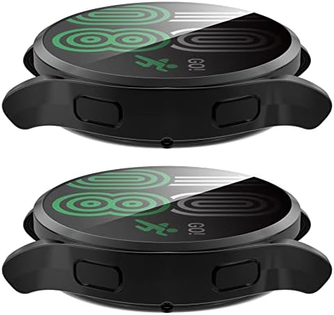 HANKN 2 Pack for Samsung Galaxy Watch 4 Screen Protector Case 40mm, Soft TPU Plated All-Around Protective Cover Shockproof Bumper (Clear+Clear, 40mm)