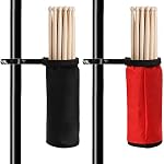 2 Pack Sticks de tambour, grande capacité de drumsticks porte-bag Conteneur avec pince verrouillable pour ensemble de tambours, Mallets, jusqu'à 12 Paires de bâtonnets
