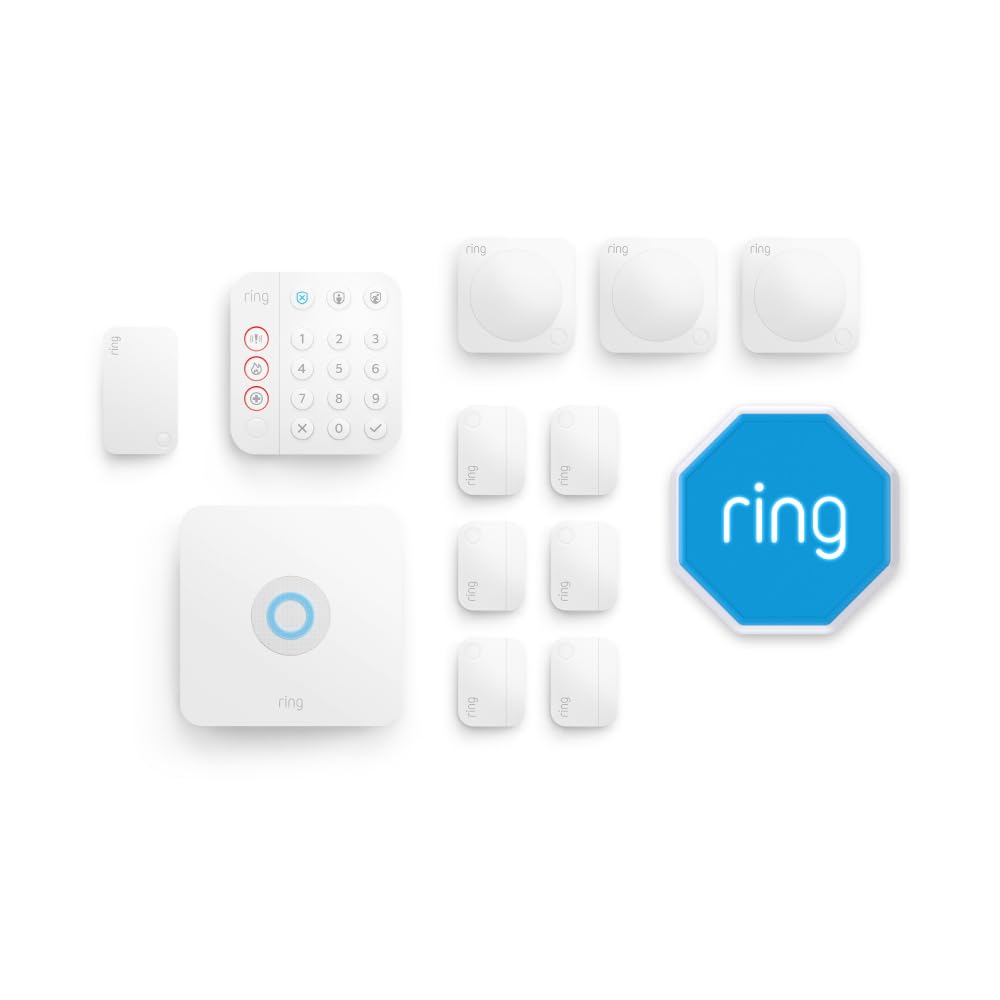 Kit Ring Alarm - XL con sirena per esterni | Sistema di allarme per la sicurezza della tua casa con monitoraggio assistito opzionale - Senza vincoli di lunga durata - Compatibile con Alexa