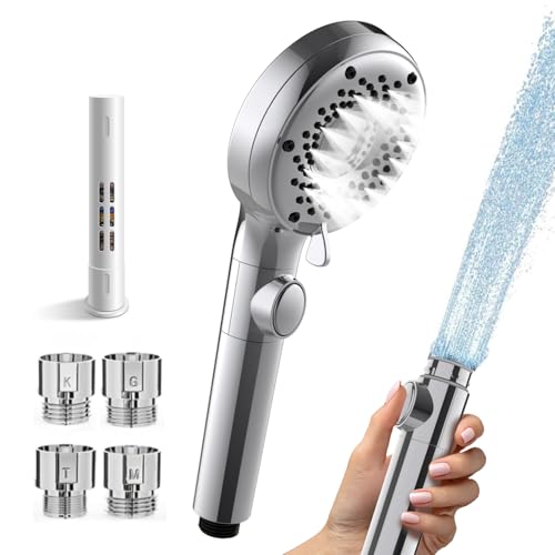 シャワーヘッド マイクロナノバブル 塩素除去 高洗浄力 手元止水 高水圧 極細水流 毛穴ケア ヘアケア 汚れ除去 保湿 ミスト 5段階モード 国際汎用基準G1/2 最大90%節水 塩素除去フィルター付き