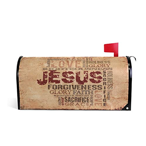 Zzkko Mailbox Decor Religious Words On Grunge Mailbox Covers Magnetic Seasonal Colorful Pattern Home Houses Letter Box Cover Decorations,25.5X20.8 Inch Large Size,Multicolor #TOP10