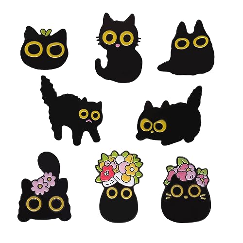 Image of Creative Cat Themes Enamel Pins Set - Lovely Cats Brooch Pin for Backpack Bag Hat, Gifts for Cats Lover