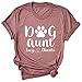 LEVY PAW Personalized Dog Aunt T-Shirt with Your Dog Names Cute Dog Aunt Gift (Heather Mauve)