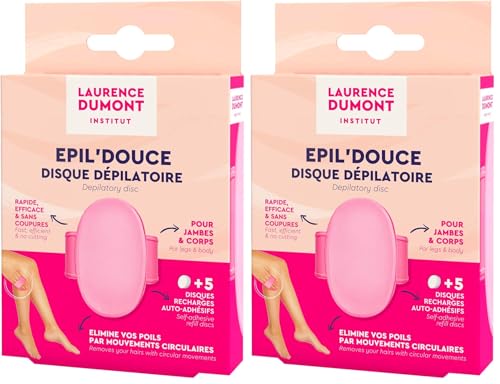 Laurence Dumont Epil'douce - Disque dépilatoire + 5 recharges - Tous types de peaux : Peau lisse et douce (Lot de 2)