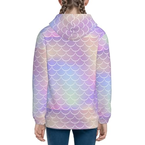 Fish Scale1 Kids Pullover Hoodies Boys Zip Up Sweatshirts Girls Athletic Clothes with Pocket 5