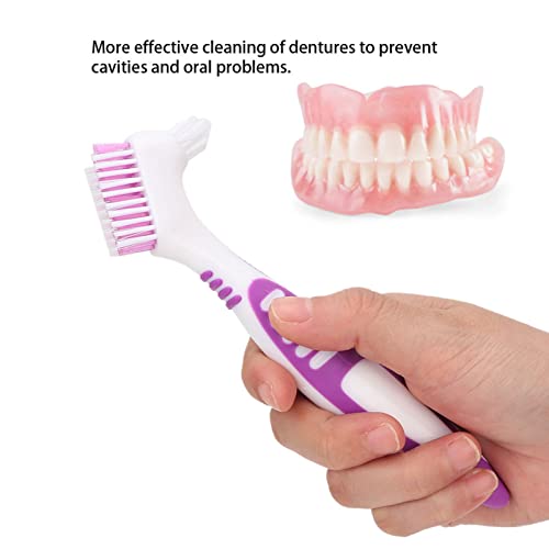 Lizealucky Denture Cleaning Brush 2Pcs Denture Toothbrushes Double Sided Toothbrush With Multi-Layered Bristles And Rubber Anti-Slip Handle For Denture Cleaning Care #TOP1