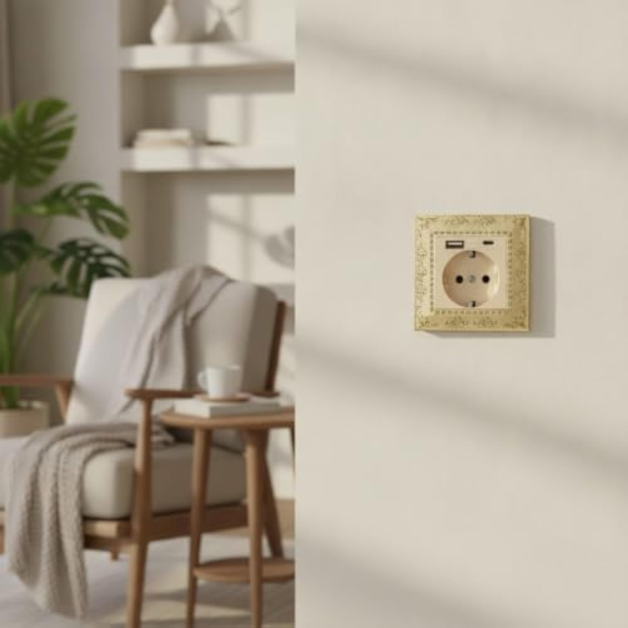 Ornate Decorative Wall Plate Gold-Tone Switch Plate