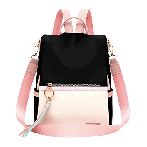 Preisvergleich Produktbild KUDICO Damen Rucksack Oxford Cloth Farbblock Studententasche Wasserdicht Schultasche Schulrucksack Handtasche Reiserucksack Daypack (Beige)
