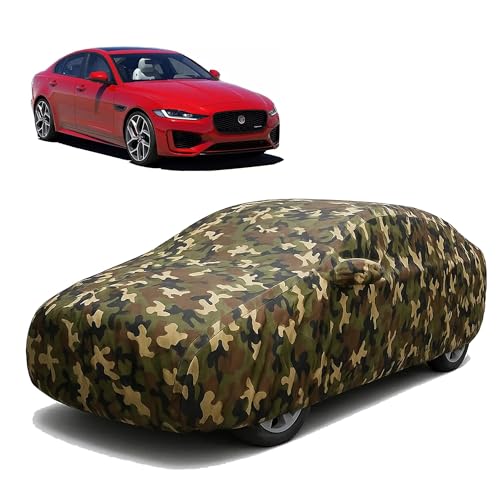 Image of Sulfar 100% Waterproof Car Body Cover for Jaguar XE - Triple-Stitched Dustproof UV, Heat & Rain Protection with Mirror Pockets, Full-Bottom Elastic & Free Storage Bag - All-Weather Indoor Outdoor (Arm