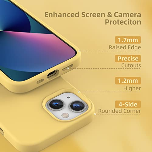 K TOMOTO Compatible with iPhone 14/iPhone 13 Liquid Silicone Case, Yellow - image 3
