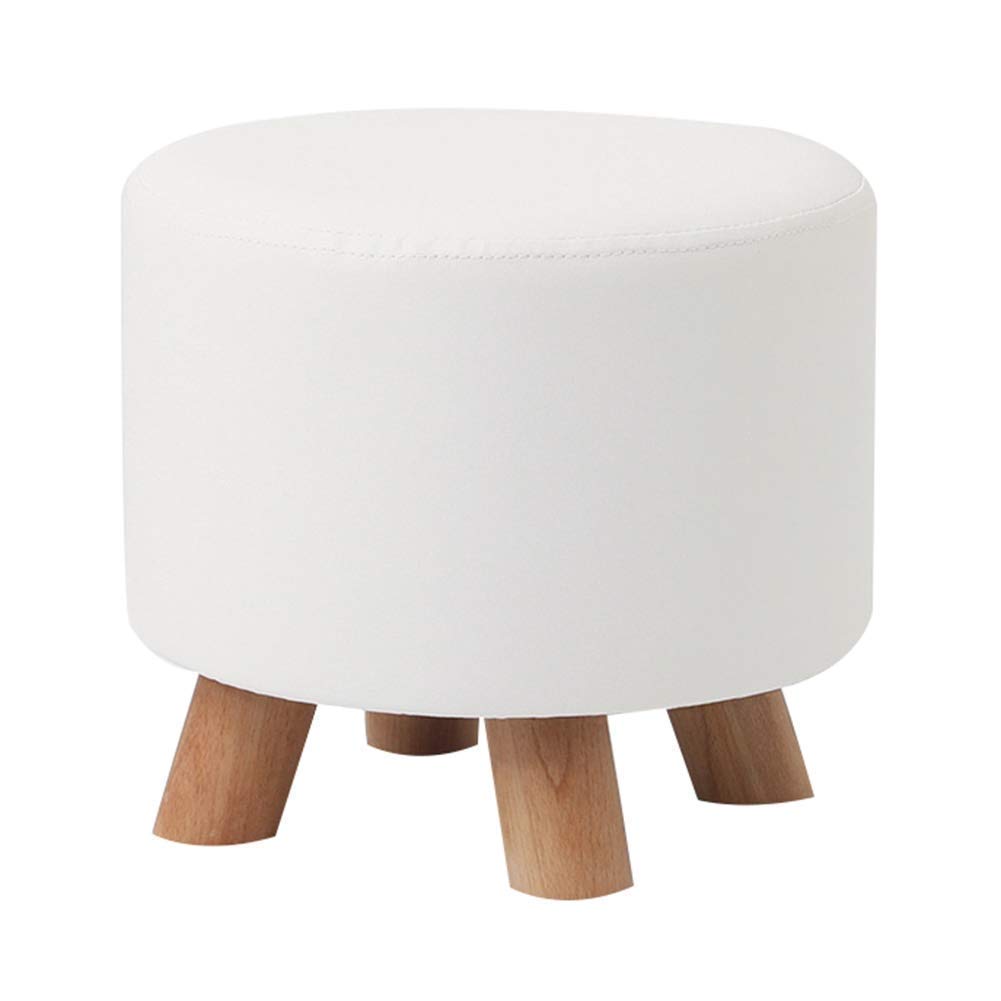 Petit banc repose-pieds blanc en PU imperméable et lavable