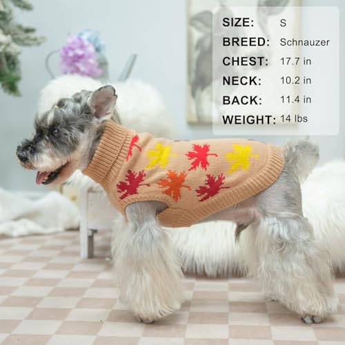 Image of BEAUTYZOO Small Dog Sweater, Plaid Knit Winter Clothes with Harness Hole