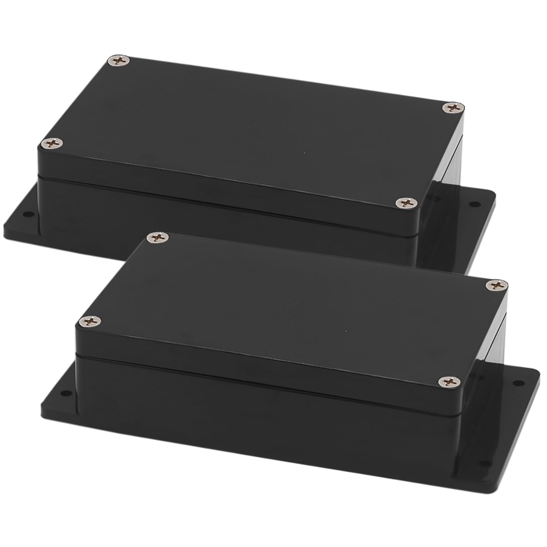 Zulkit Junction Box ABS Plastic Dustproof Waterproof IP65 Universal Electrical Boxes Project Enclosure with Fixed Ear Black 7.87 x 4.72 x 2.2 Inch (